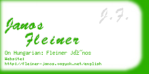 janos fleiner business card